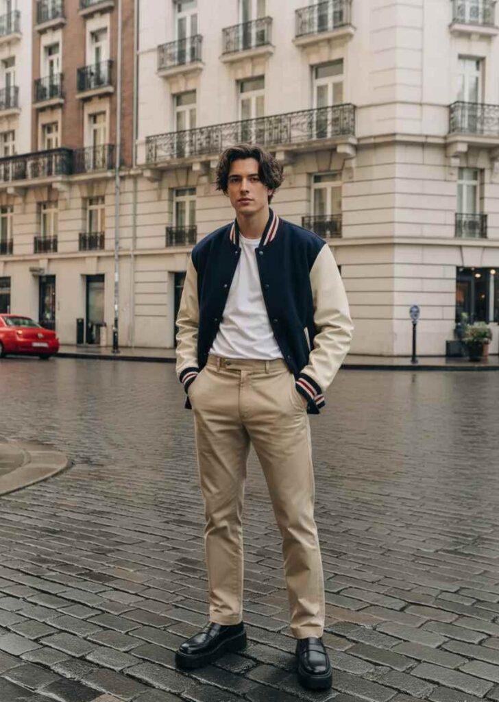 Varsity Jacket + Chinos
