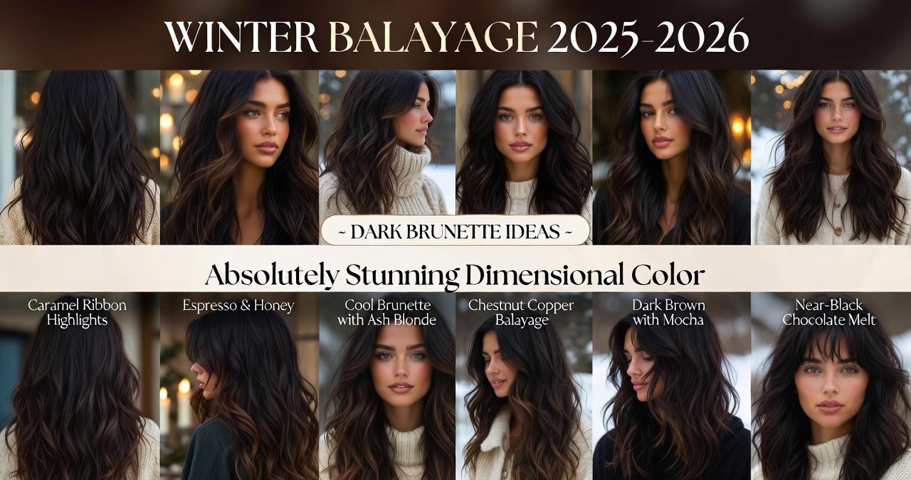 Winter Balayage Hair Colors 2025-2026: Dark Brunette Ideas That Are Absolutely Stunning