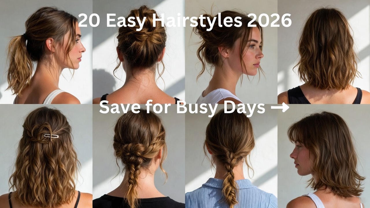 24 Easy Hairstyles 2026 Cute Looks for Busy Days