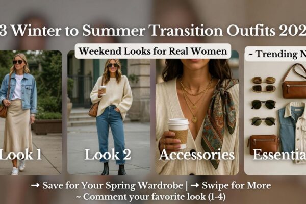 23 Winter to Summer Transition Outfit Ideas 2026 for Real Women: Weekend Looks