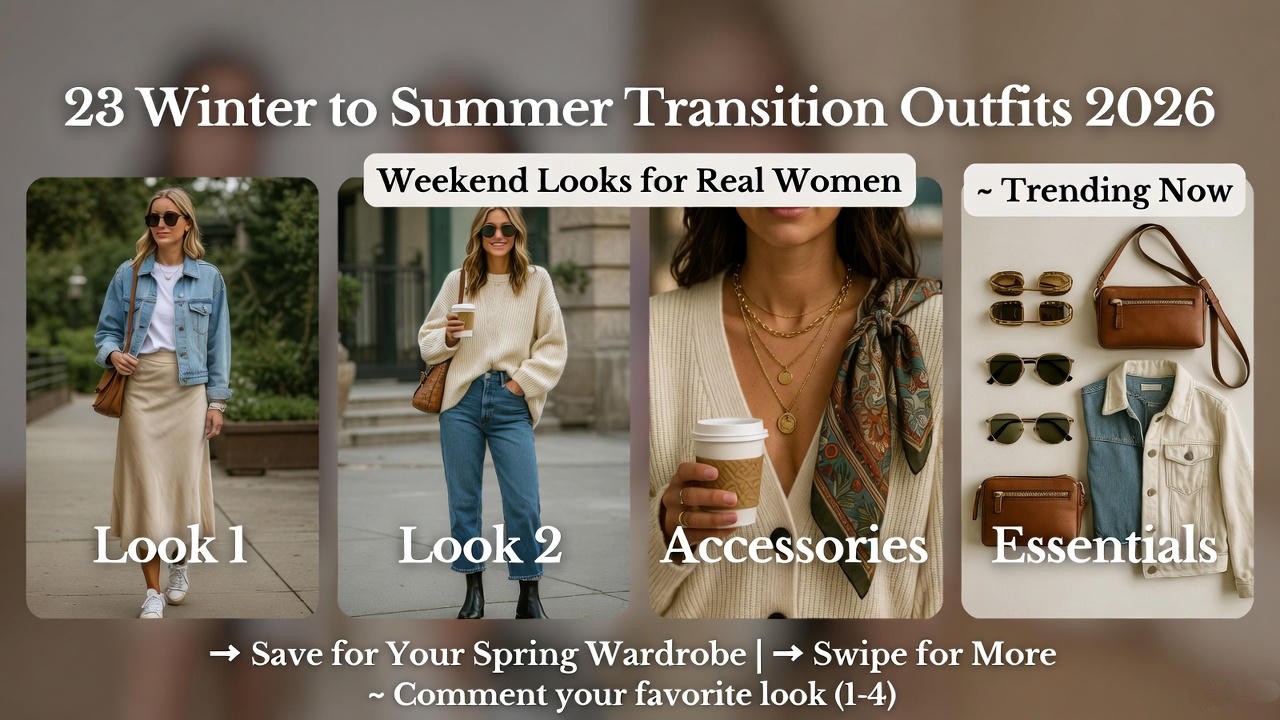23 Winter to Summer Transition Outfit Ideas 2026 for Real Women: Weekend Looks