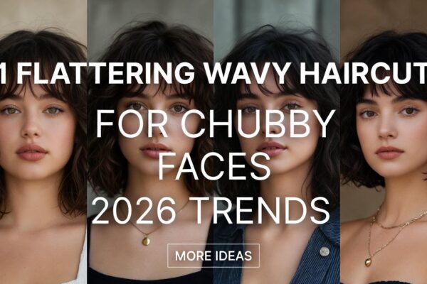 21 Haircuts for Chubby Face Shapes 2026: Wavy Hair