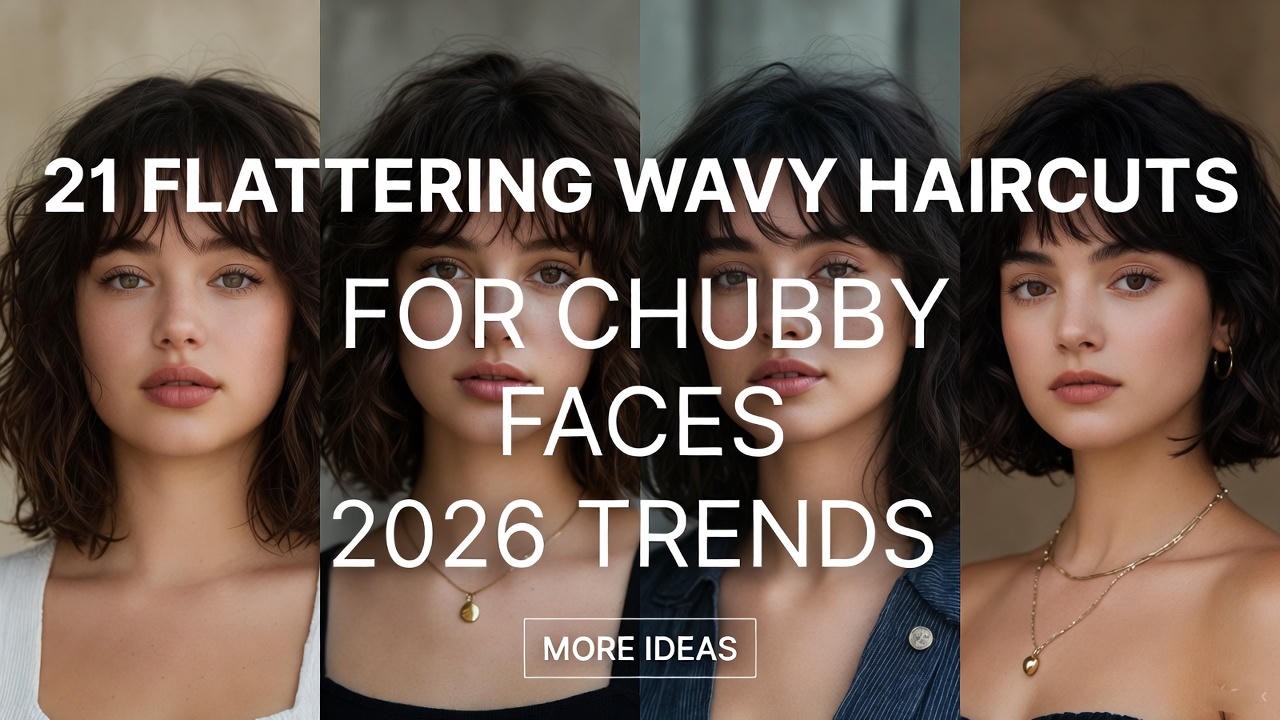 21 Haircuts for Chubby Face Shapes 2026: Wavy Hair