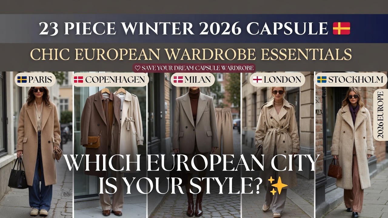 23 Winter 2026 Capsule Wardrobe for Women: Chic Europe Inspo