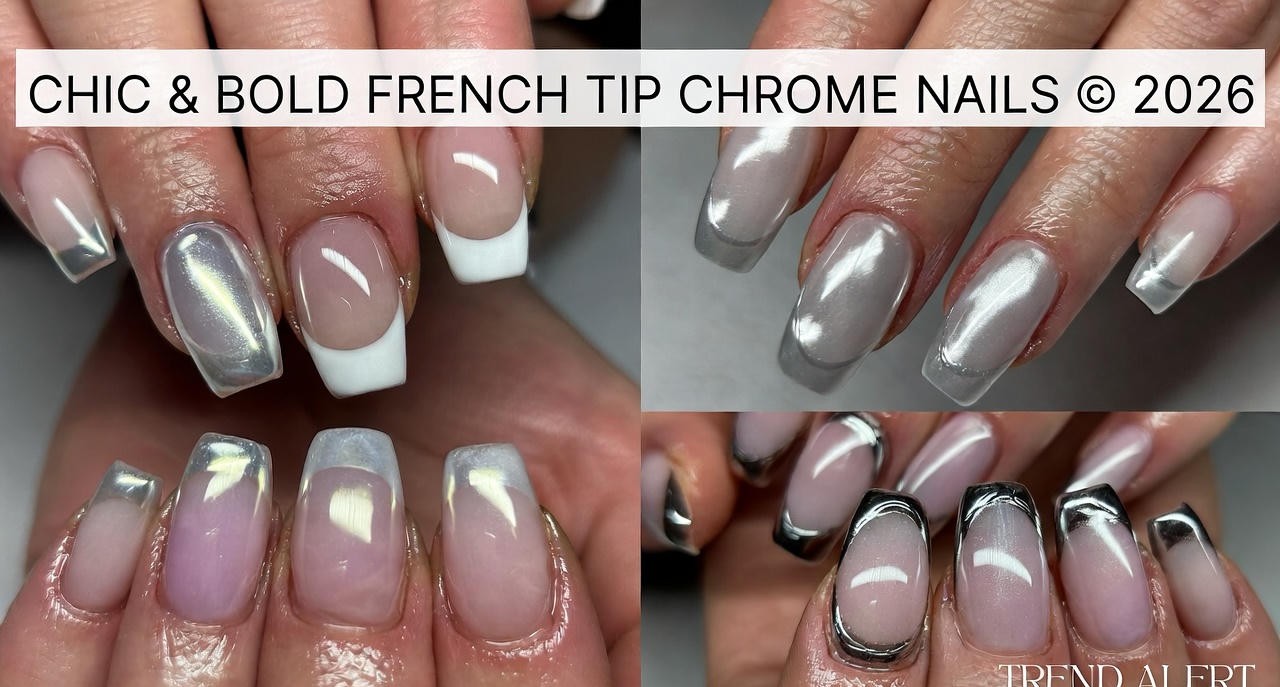 21 Chic and Bold 2026 Nail Color Trends: French Tip Chrome