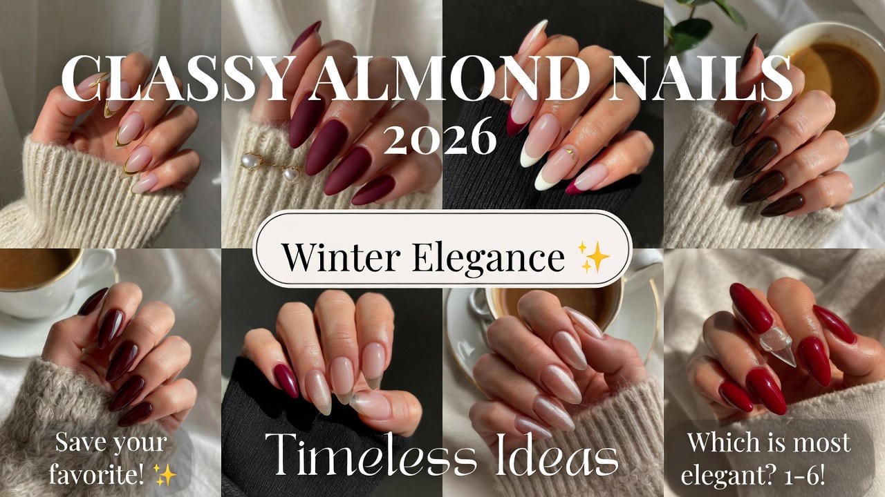 Women Classy Almond Nail Shape Ideas Only 2026 for Winter
