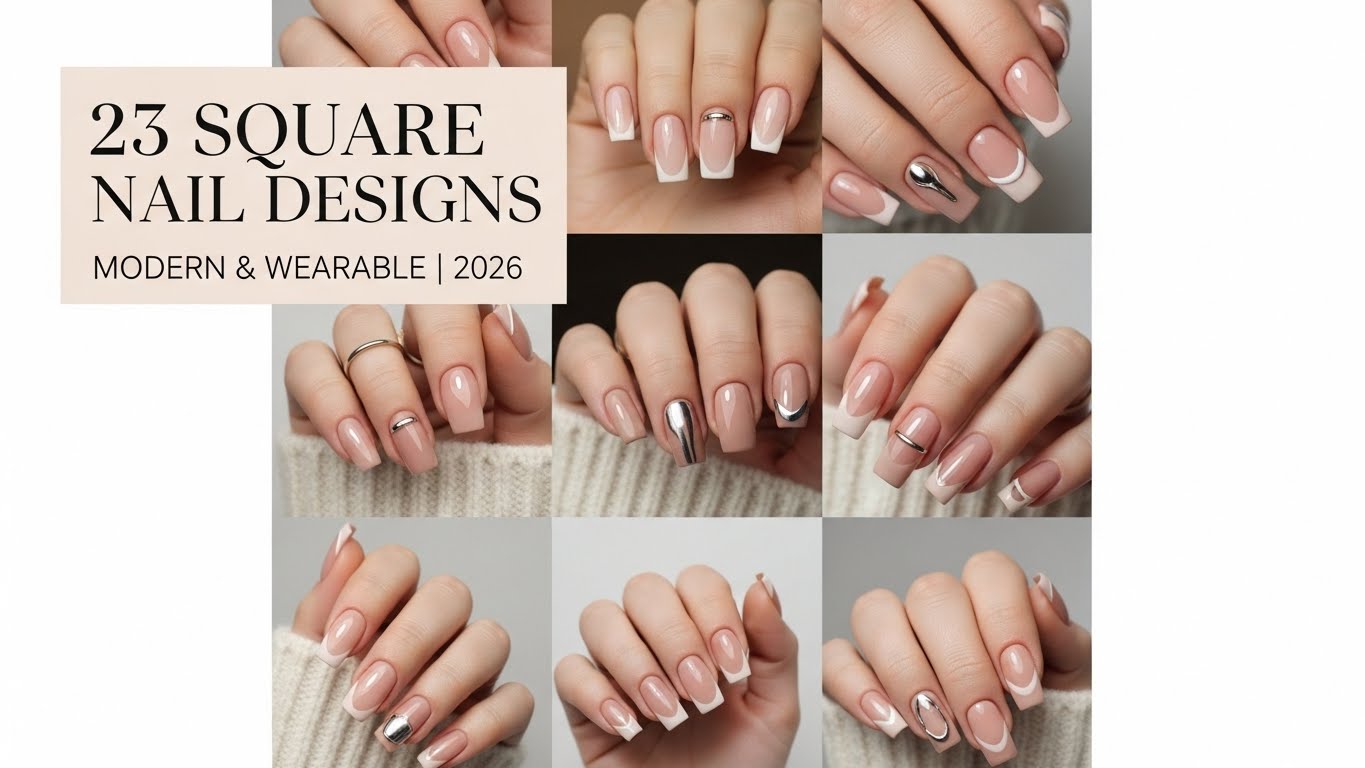23 Square Nail Ideas 2026: Soft Modern Designs