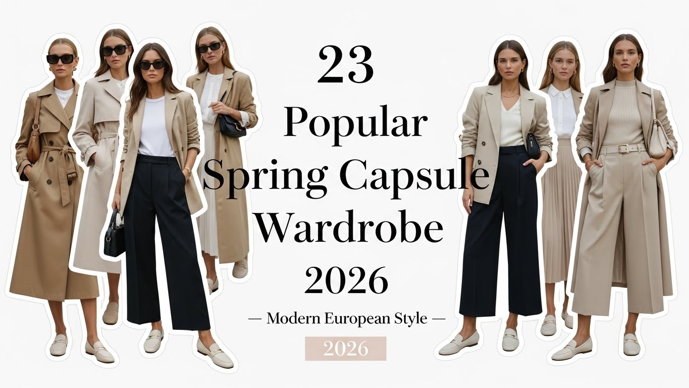 23 Popular Spring Capsule Wardrobe 2026: Modern European Style