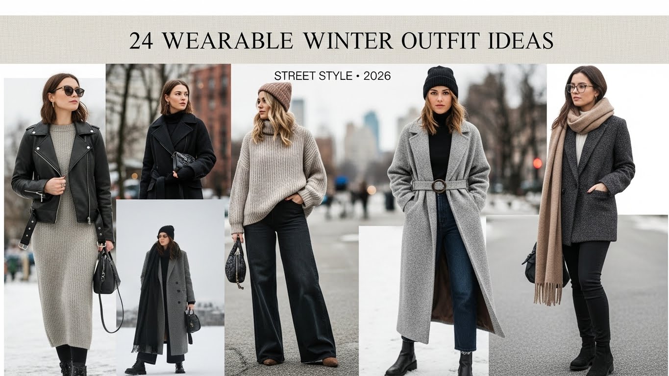 24 Winter Fashion Outfit Ideas 2026: Street Style Wearable Looks