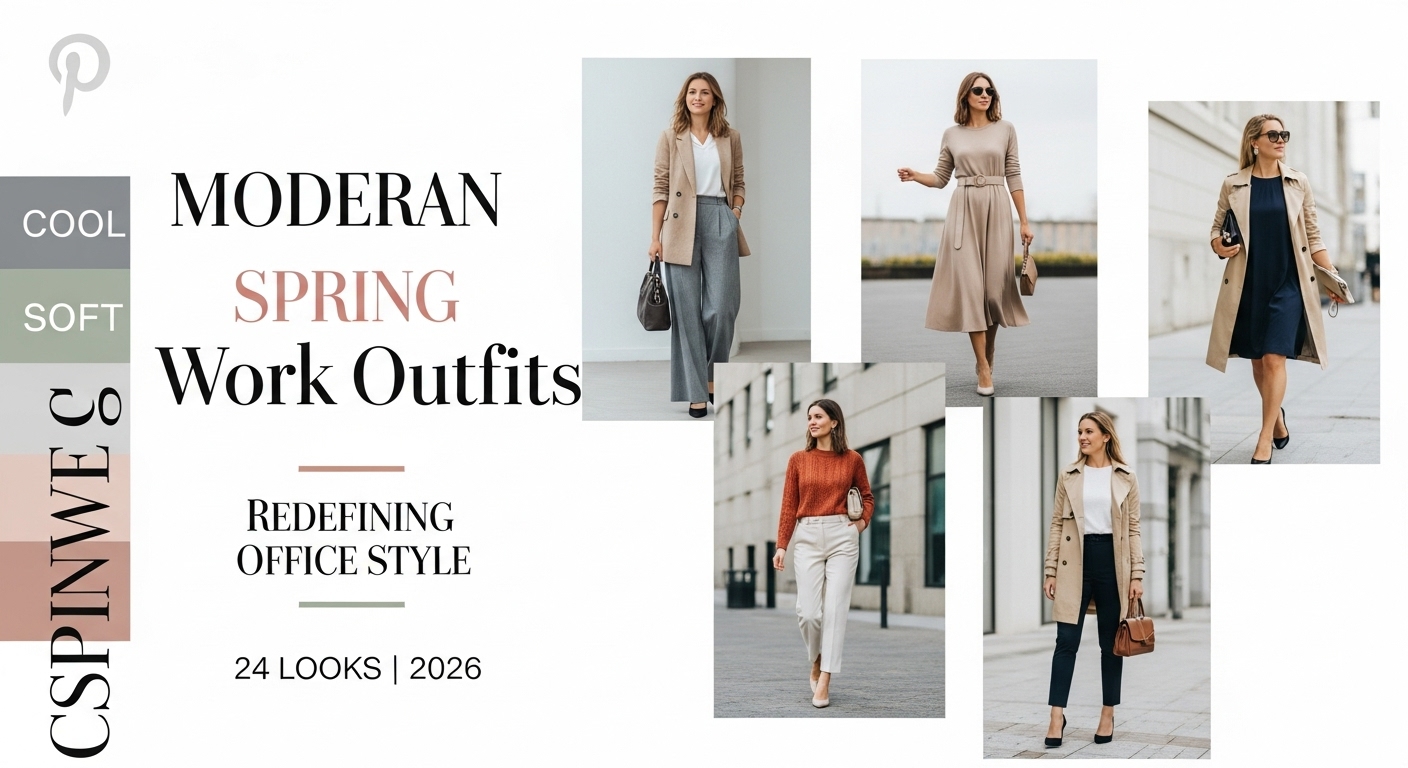 24 Modern Spring Work Outfits 2026 That Redefine Office Style