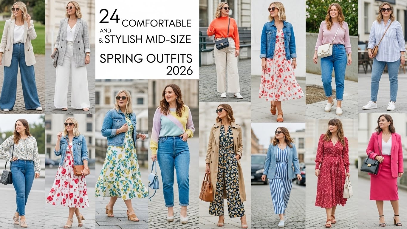 24 Comfortable and Stylish Mid-Size Spring Outfits 2026