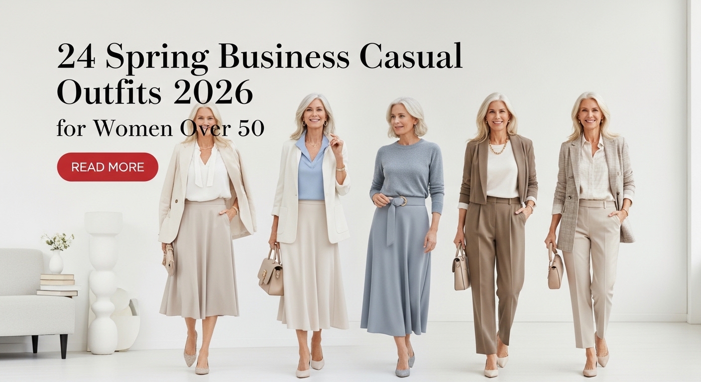 24 Spring Business Casual Outfits 2026 for Women Over 50