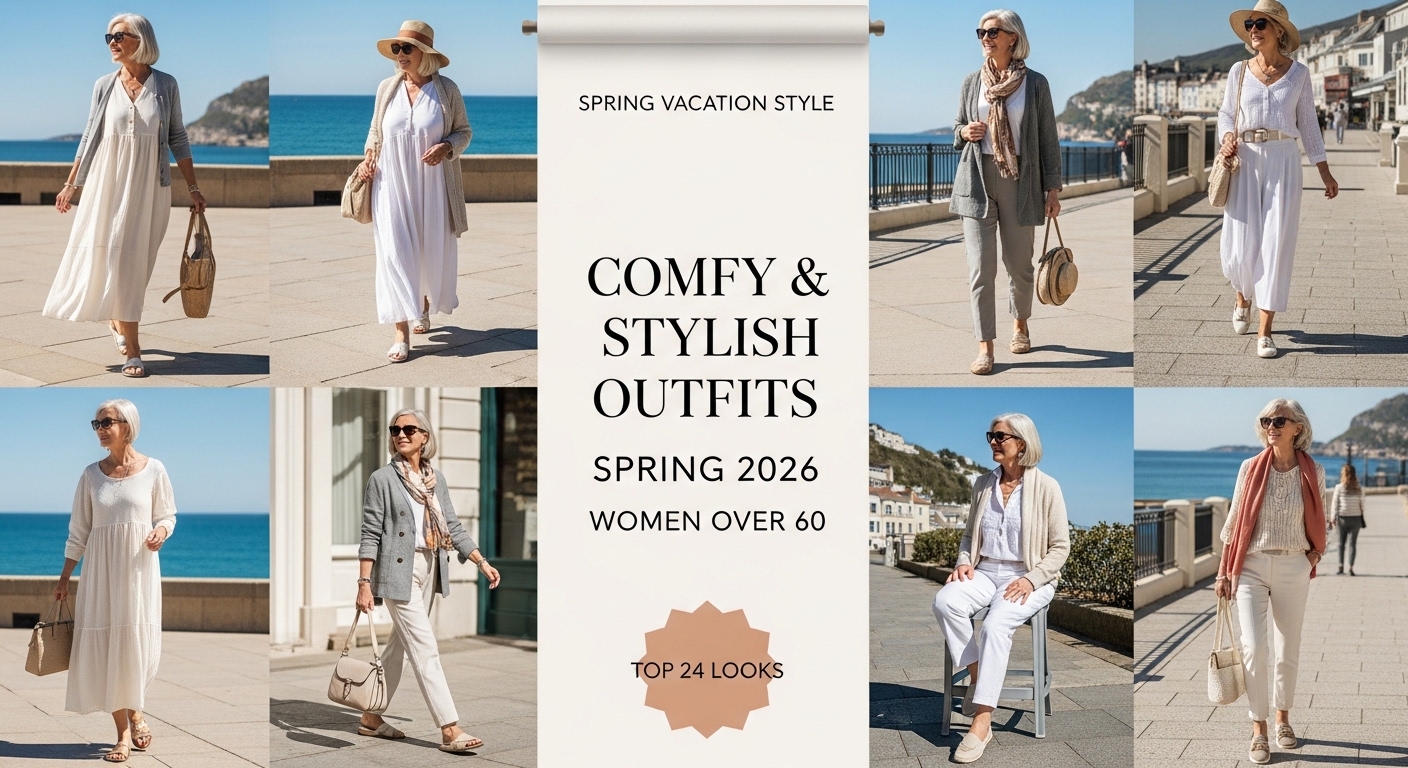 24 Comfortable & Stylish Spring Vacation Outfits for Women Over 60