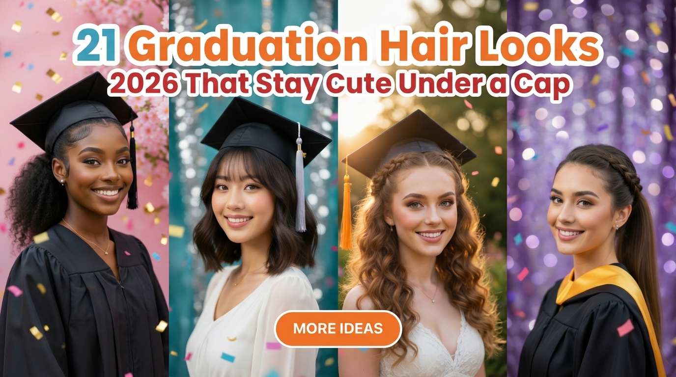 21 Graduation Hairstyles 2026 That Look Beautiful Under a Cap for Women