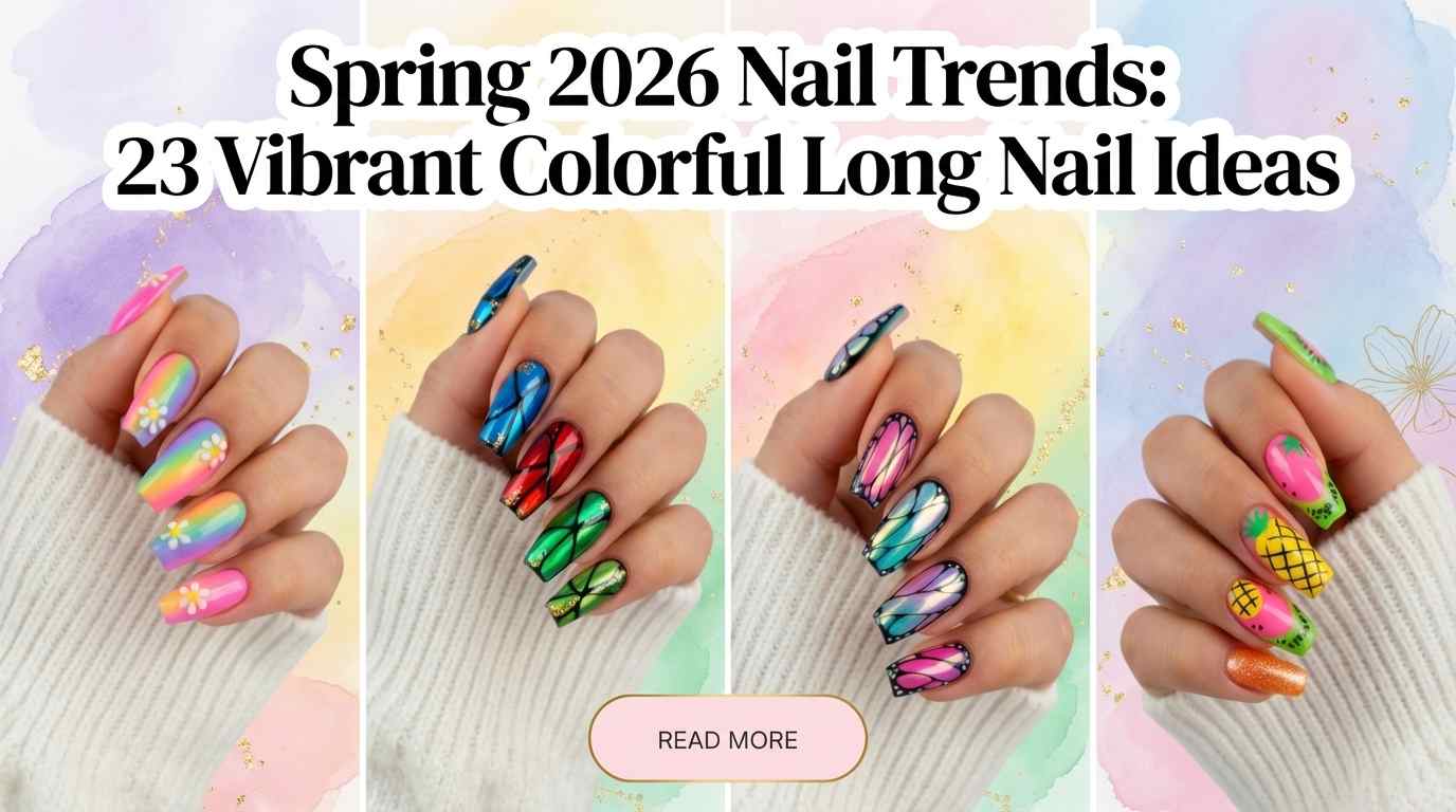 Spring 2026 Nail Trends: 23 Vibrant Colorful Long Nail Ideas
