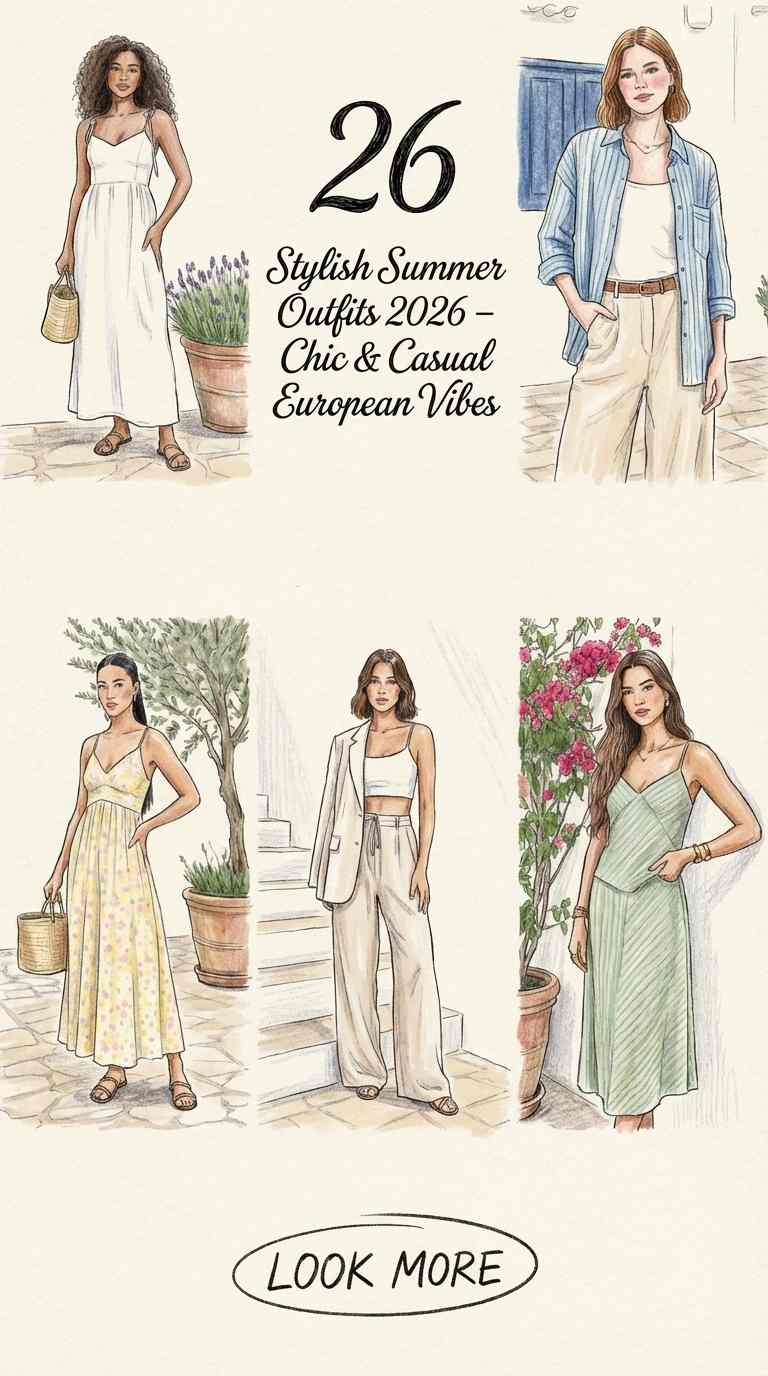26 Summer Outfits 2026 – Chic, Casual & European-Inspired Trends