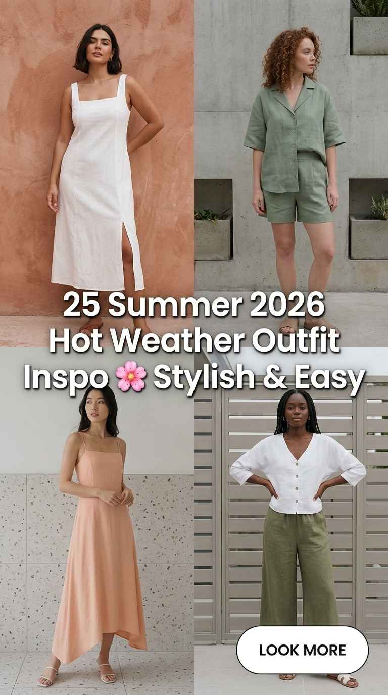 Hot Weather Summer Outfits 2026 – 25 Airy & Chic Looks
