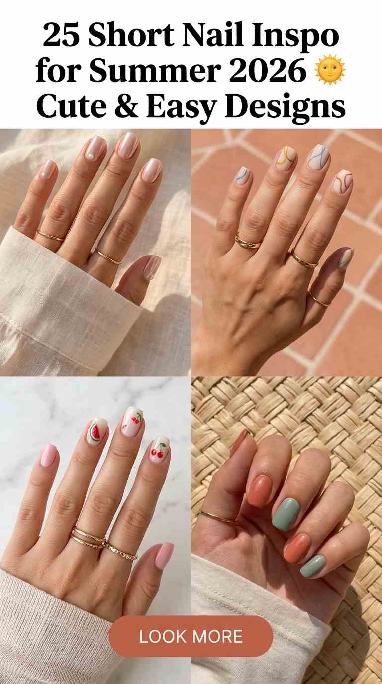 Summer Short Nail Ideas 2026 – 25 Cute & Bright Looks