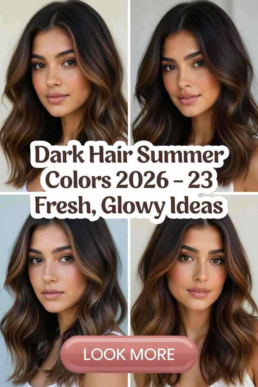 Summer Hair Color Ideas 2026 for Dark Hair – 23 Fresh & Glowy Looks