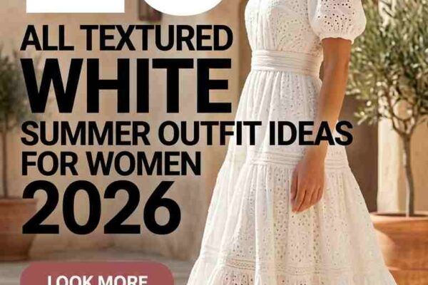Textured All White Summer Outfits for Women 2026 – 28 Chic Looks
