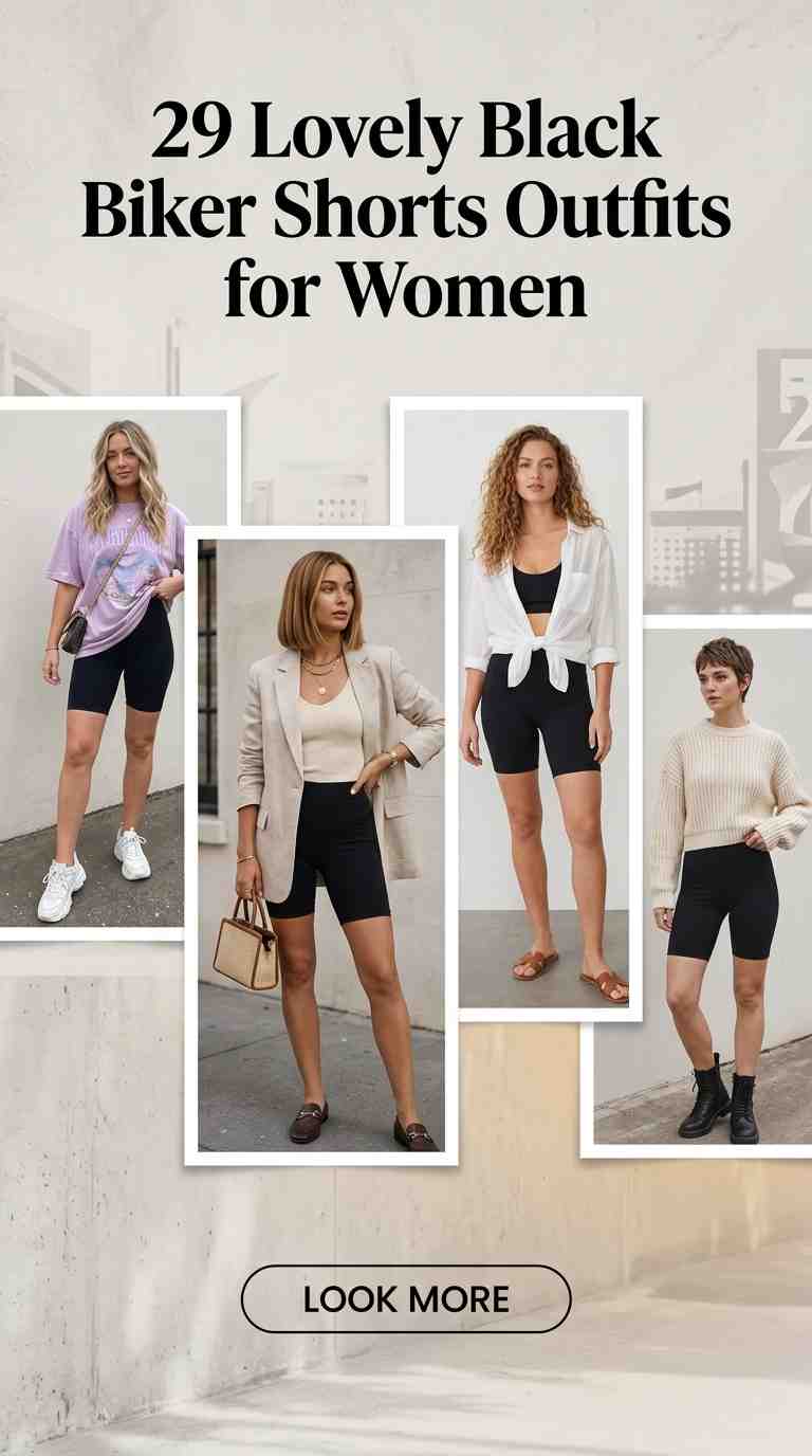 29 Black Biker Shorts Outfit Ideas for Women Summer 2026