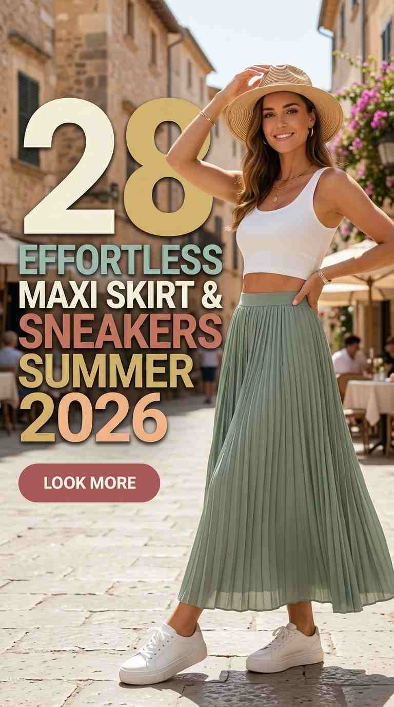Summer Maxi Skirt with Sneakers for Women Outfits 2026 – 28 Effortless Looks