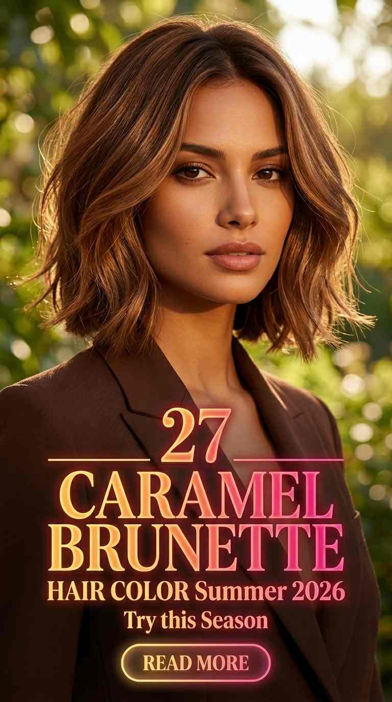 Caramel Summer Brunette Hair Color for Women 2026 – 27 Stunning Seasonal Looks