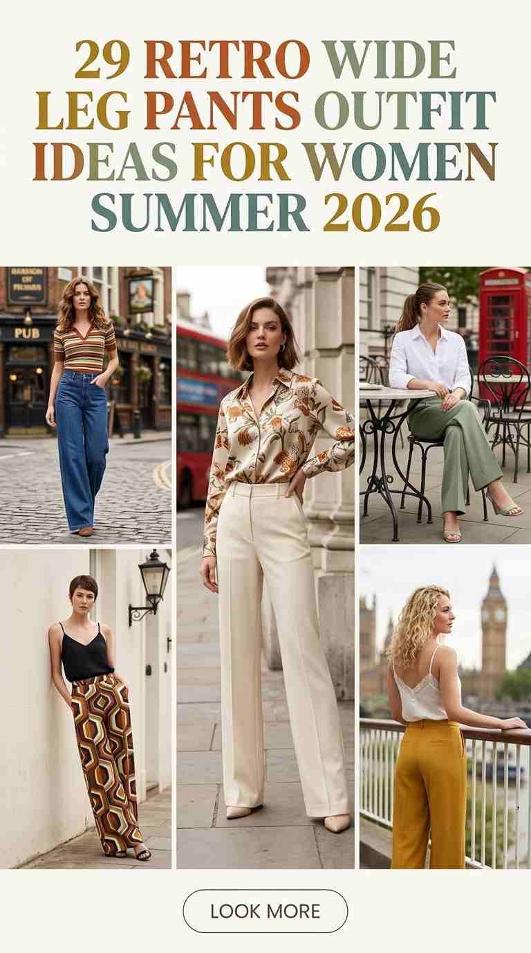 Retro Summer Wide Leg Pants Outfits for Women 2026 – 29 Chic Looks