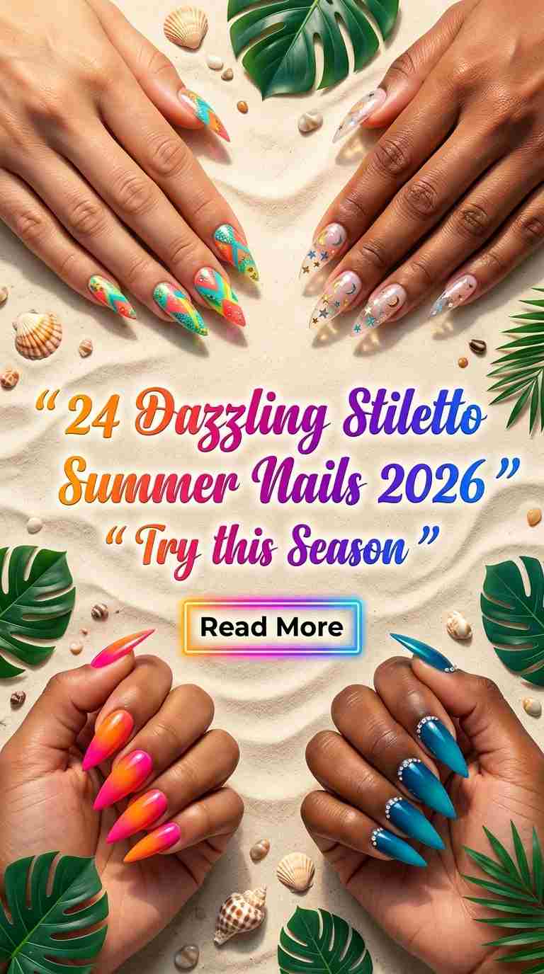 24 Dazzling Stiletto Summer Nails for Women 2026 Bold & Glam Looks to Try