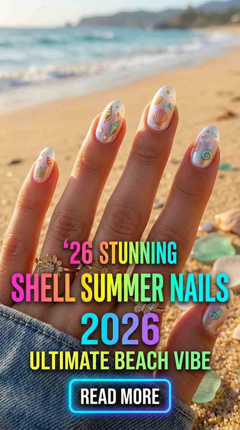 26 Stunning Shell Summer Nails for Women 2026 Ultimate Beach Vibe Ideas
