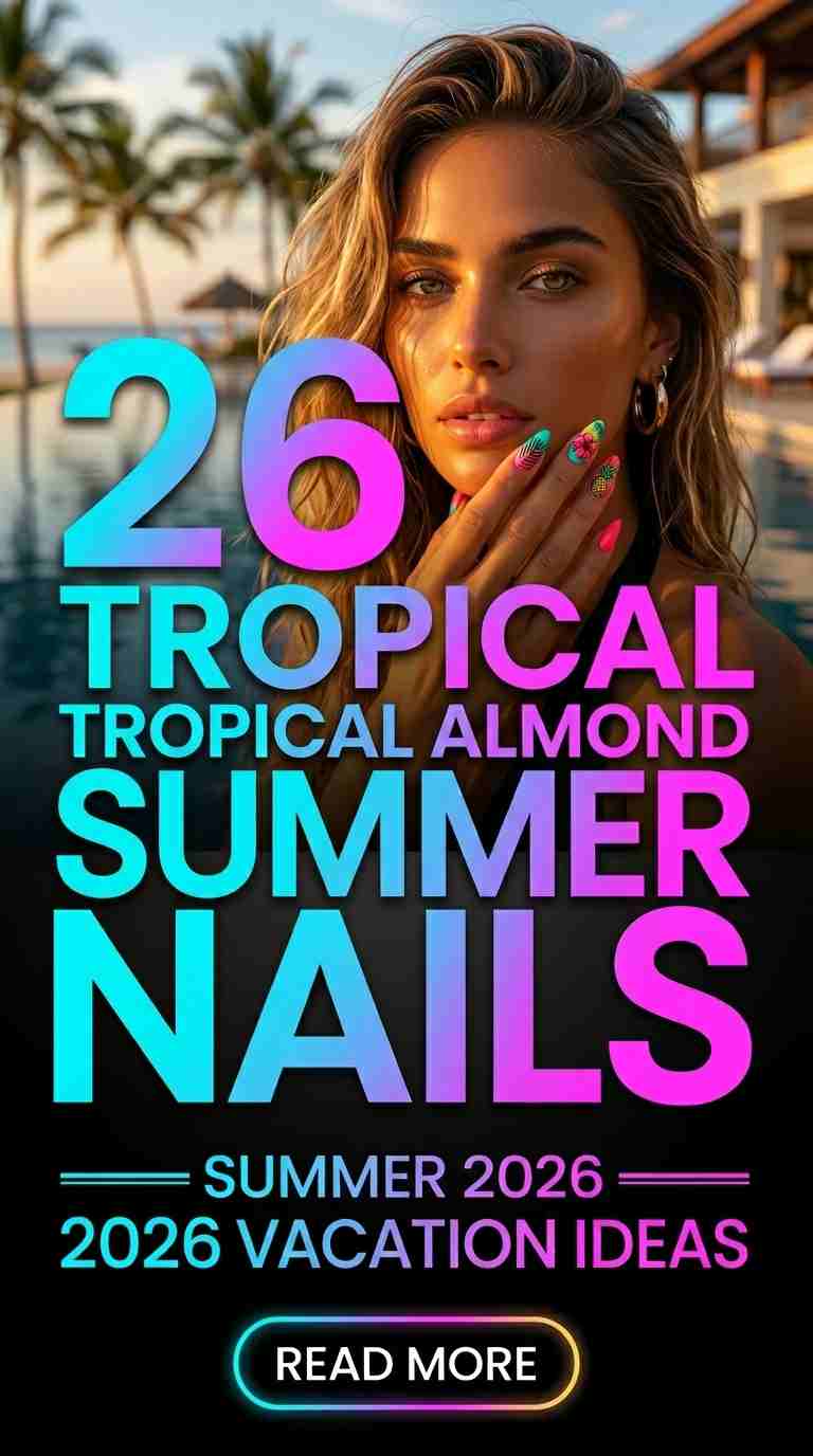 26 Tropical Almond Summer Nails for Women 2026 Vibrant Vacation Nail Ideas