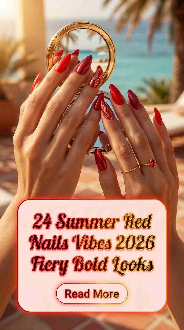 24 Stunning Summer Red Nails for Women 2026 Fiery & Bold Nail Looks