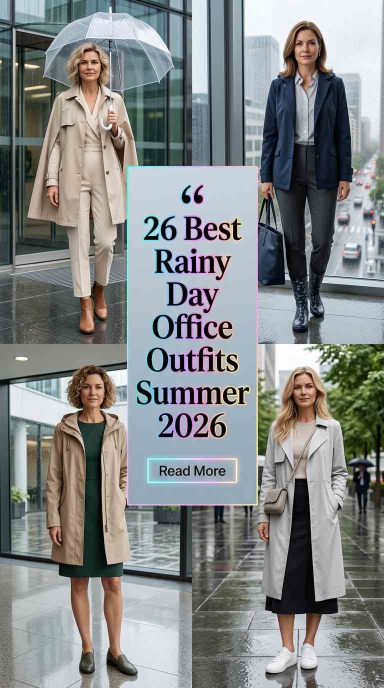 26 Best Rainy Day Office Outfits for Women Summer 2026 Cute & Practical Looks