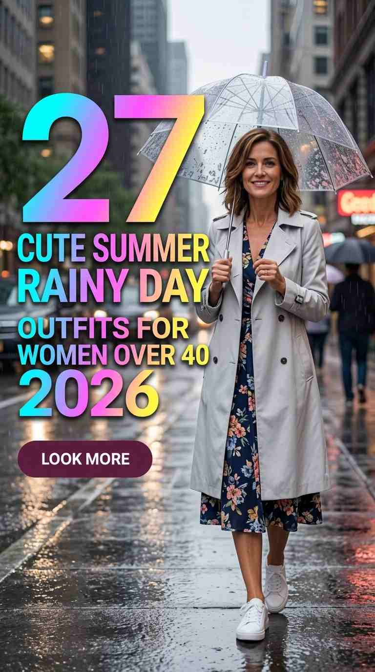 27 Cute Summer Rainy Day Outfits for Women Over 40 2026 Chic & Comfortable Looks