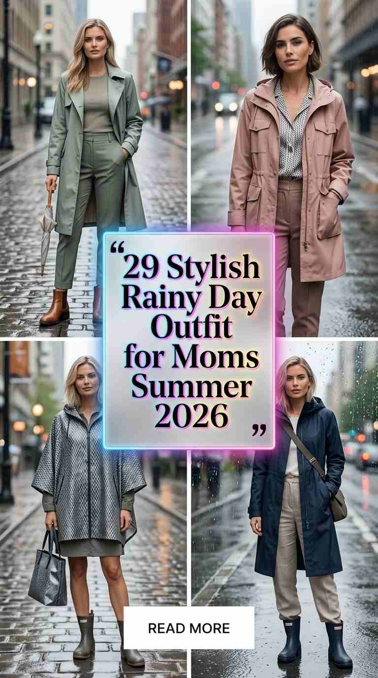 29 Stylish Rainy Day Outfit Ideas for Moms Summer 2026 Comfortable, Chic & Practical Looks