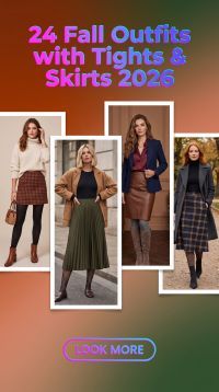 24 Fall Outfits with Tights & Skirts for Women 2026 Effortlessly Chic Style