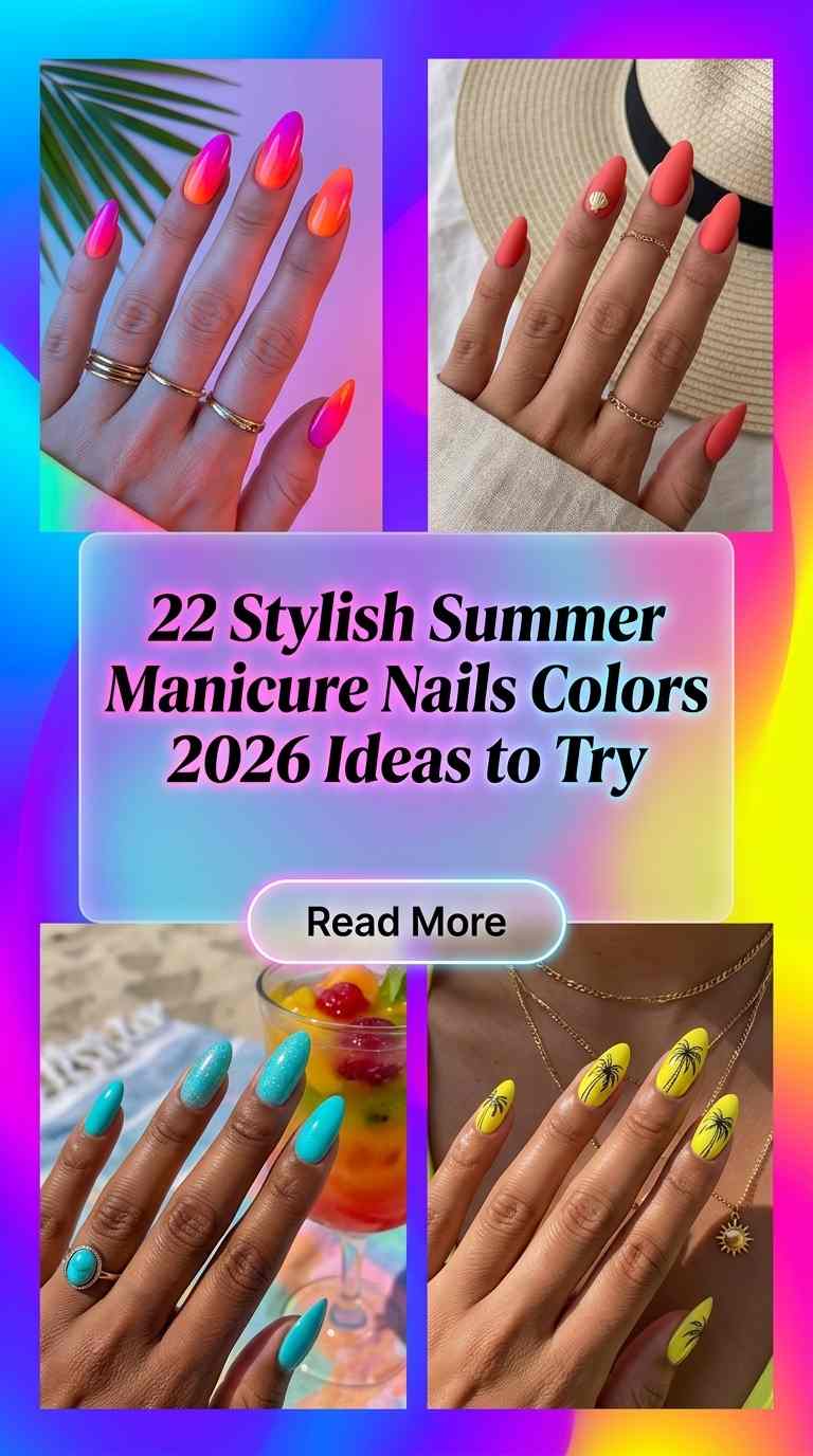 22 Stylish Summer Manicure Colors for Women 2026 Fresh Nail Ideas to Try