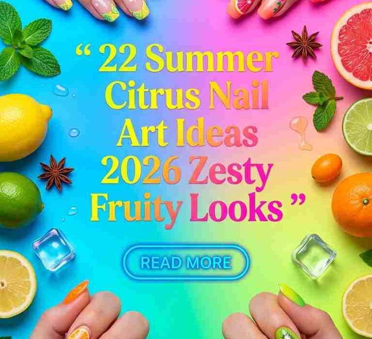 22 Summer Citrus Nail Art Ideas for Women 2026 Zesty Fruity Manicure Looks