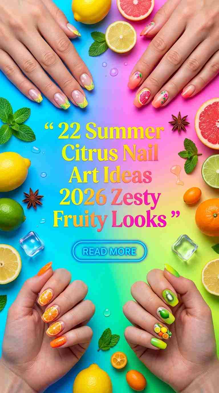 22 Summer Citrus Nail Art Ideas for Women 2026 Zesty Fruity Manicure Looks