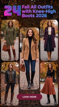 24 Fall Knee-High Boots Outfits for Women 2026 Effortlessly Chic Style