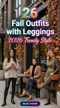 26 Fall Outfits with Leggings for Women 2026 Cozy & Trendy Style Ideas