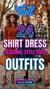 24 Fall Shirt Dress Outfits for Women 2026 Chic & Effortless Seasonal Style Ideas