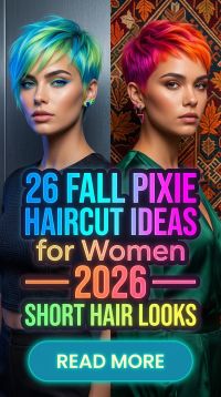 26 Fall Pixie Haircut Ideas with Neon Gradient Hair Color for Women 2026 Fresh, Chic & Effortless Short Hair Looks