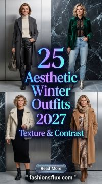25 Aesthetic Winter Outfits for Women 2027: Texture, Contrast & Styles