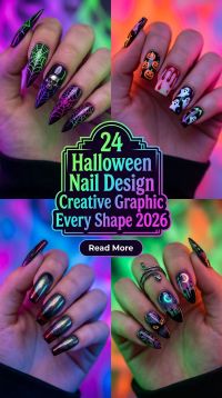 24 Halloween Nail Design Ideas Creative Graphic Looks for Every Shape in 2026