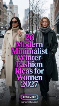 26 Modern Minimalist Winter Fashion Ideas for Women 2027