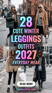 28 Cute Winter Leggings Outfits for Women 2027 for Everyday Wear