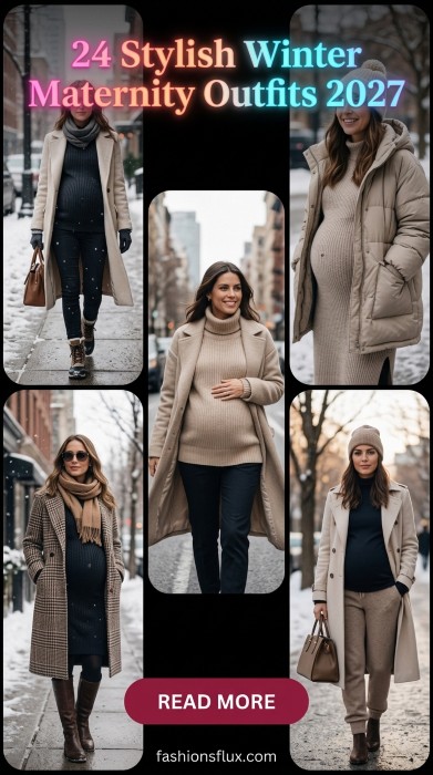 24 Stylish Winter Maternity Outfits for Women 2027 With Cozy Layers
